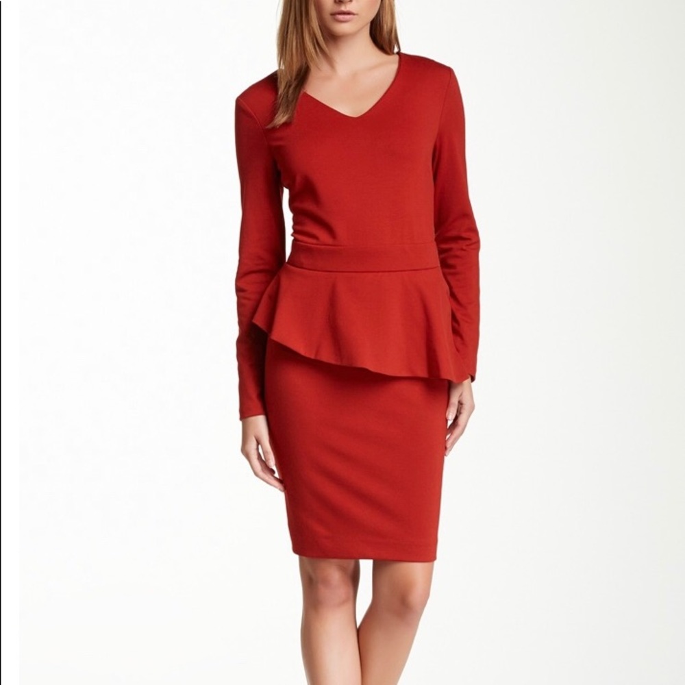 Size 6 Long Sleeve Red Dress